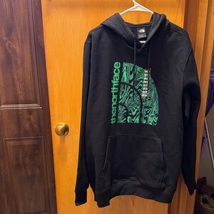The North Face Black Hoodie with Green Graphic